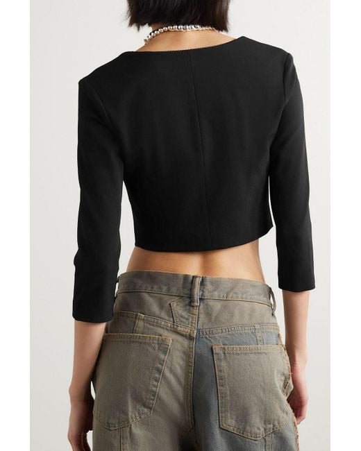 Acne Black Cropped Twill Top