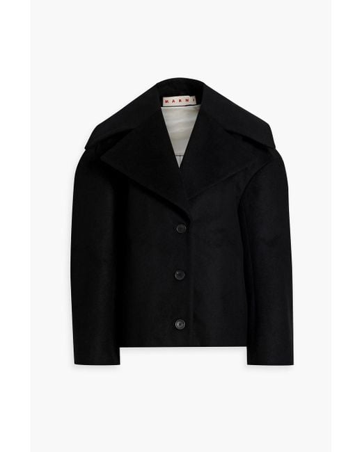 Marni Black Wool-blend Felt Coat