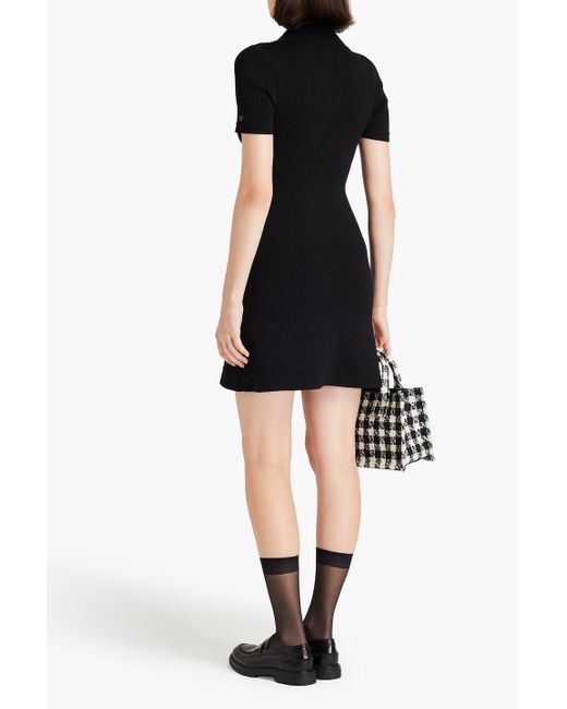Sandro Ribbed-knit Mini Dress in Black | Lyst Australia