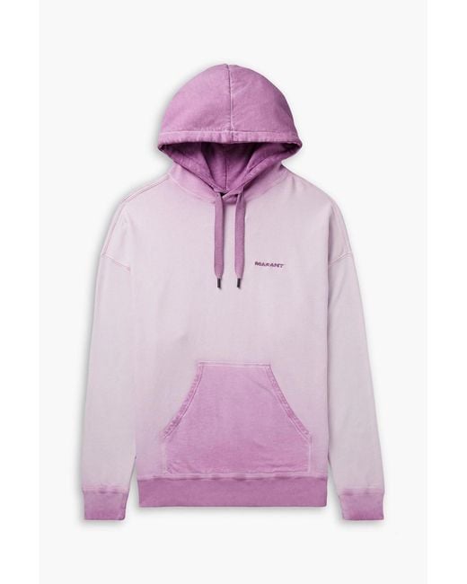 Isabel Marant Purple Malek Logo-Embroidered Cotton-Jersey Hoodie for men