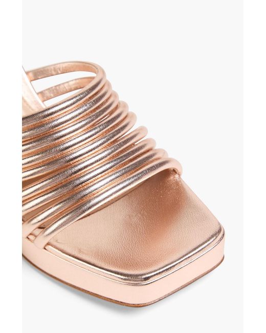 Gianvito Rossi Pink Lena Leather Platform Mules