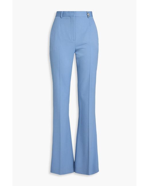 Versace Blue Wool-Blend Twill Flared Pants