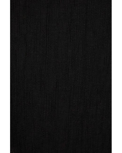 Loulou Studio Black Savo Cotton And Linen-blend Gauze Midi Skirt