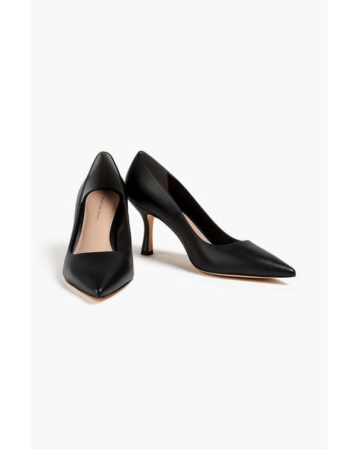 Stuart Weitzman Black Isla 75 Leather Pumps
