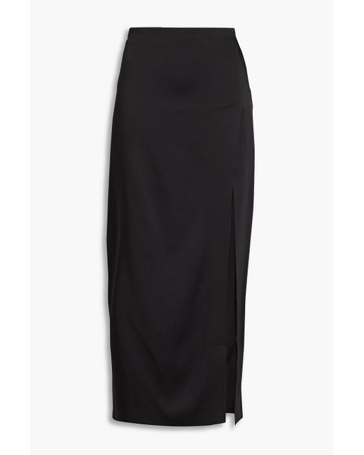 16Arlington Black Minerva Satin Midi Skirt