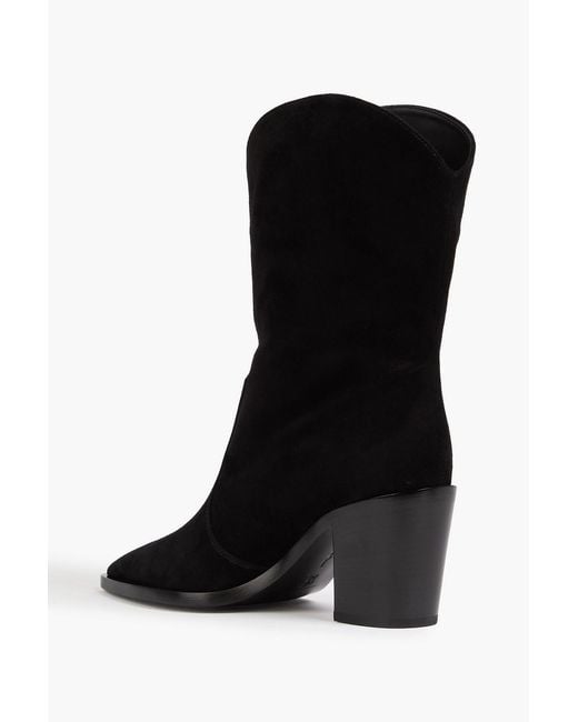 Gianvito Rossi Black Denver Suede Cowboy Boots