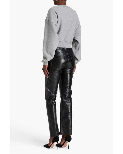 Agolde Gray Kit Cropped French Cotton-terry Sweatshirt