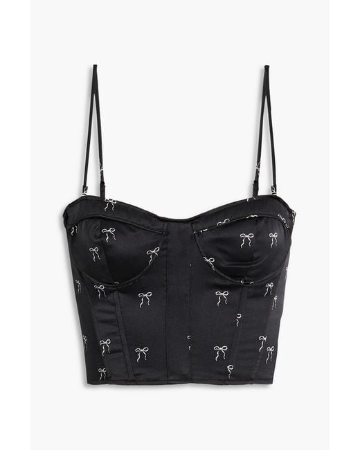 Cami NYC Black Sienna Cropped Printed Silk Top