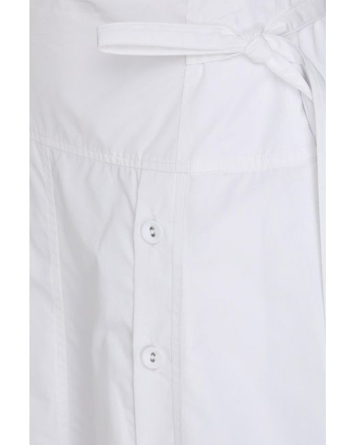 3.1 Phillip Lim White Cotton-Blend Poplin Midi Skirt