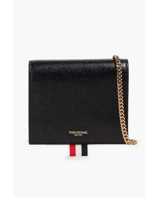 Thom Browne Black Pebbled-Leather Cardholder