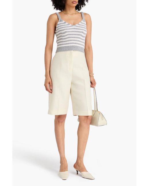 Jonathan Simkhai Gray Braylee Striped Wool And Cashmere-Blend Top