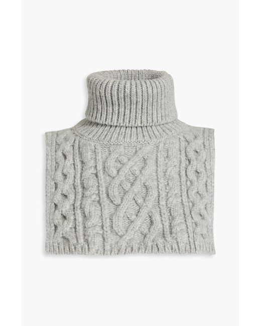 Maison Margiela Gray Mélange Cable-knit Wool Snood