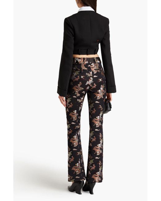 Acne Black Brocade Flared Pants
