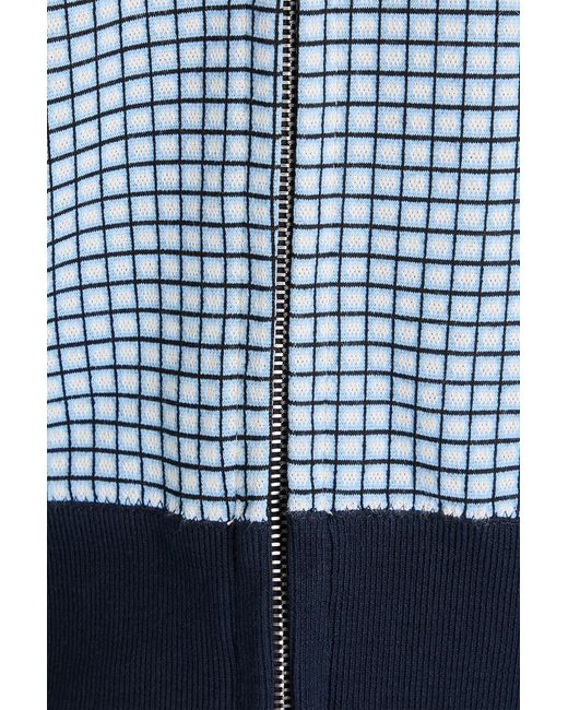 Marni Blue Checked Jacquard-Knit Track Jacket