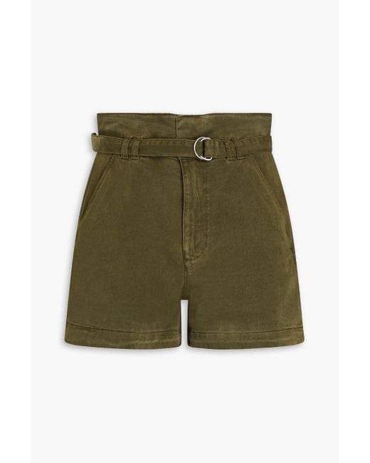 FRAME Green Belted Denim Shorts