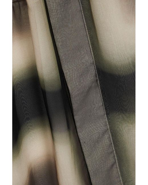Rick Owens Oversized-hemd aus seiden-voile mit print in Gray für Herren