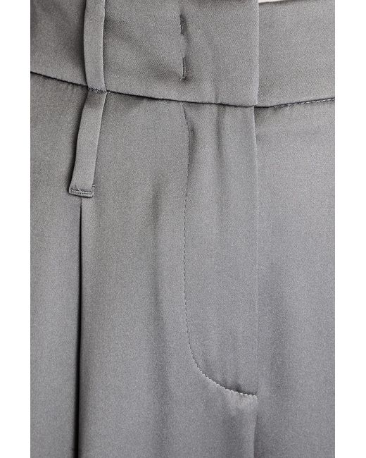 Giorgio Armani Gray Silk-twill Tapered Pants