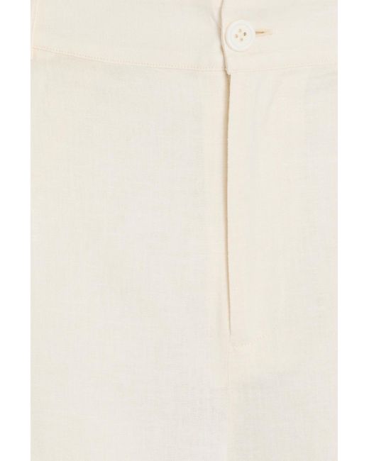 Solid & Striped White Renata Linen-blend Wide-leg Pants