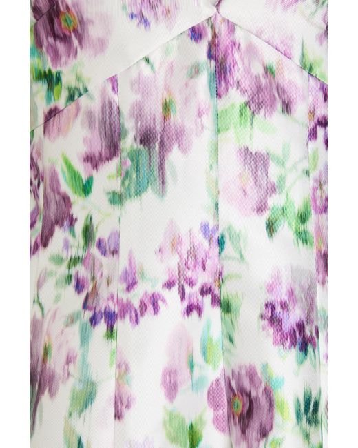 Philosophy Di Lorenzo Serafini White Midikleid aus twill mit floralem print