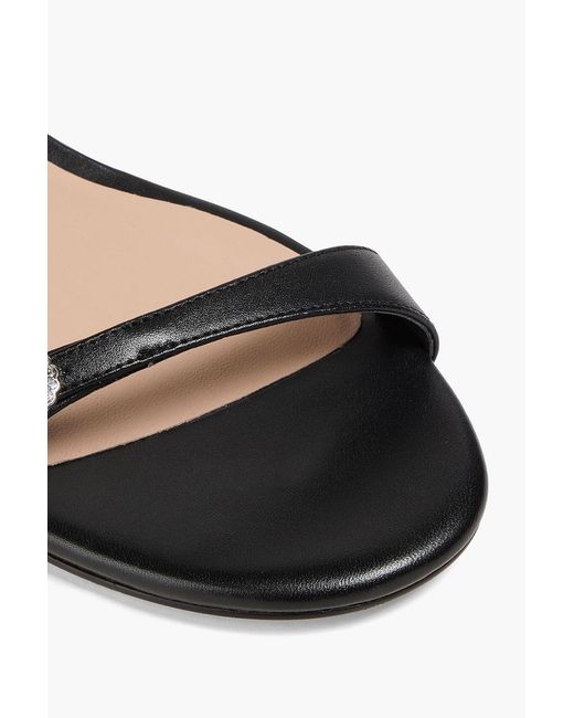 Stuart Weitzman Black Ginger Leather Mules