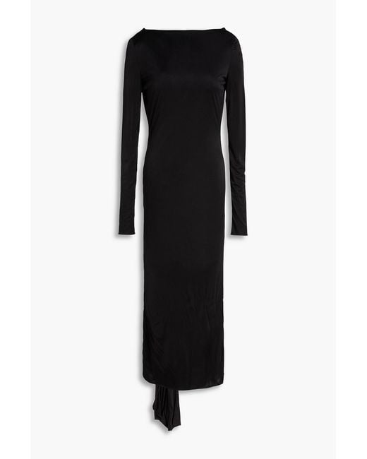 Versace Black Open-Back Jersey Midi Dress