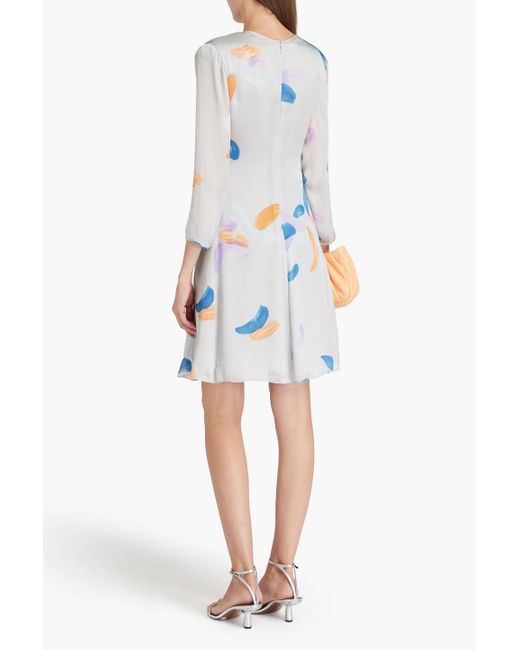 Emporio Armani Blue Knotted Silk Crepe De Chine Dress