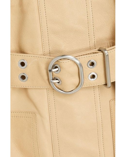 Jil Sander Natural Belted Leather Coat