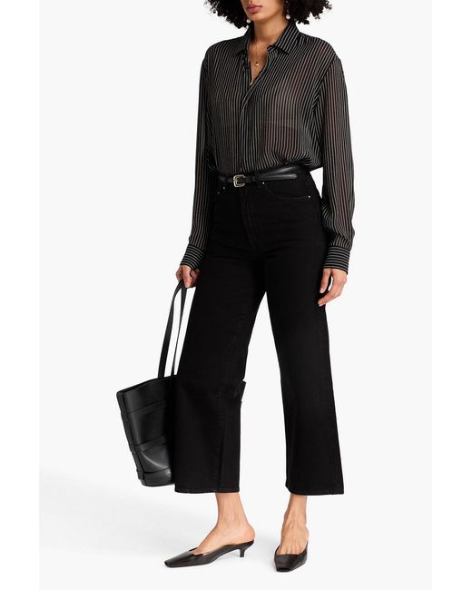 Totême Black High-rise Wide-leg Jeans