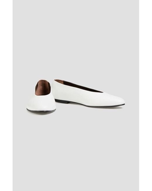TOVE White Darcy Leather Ballet Flats