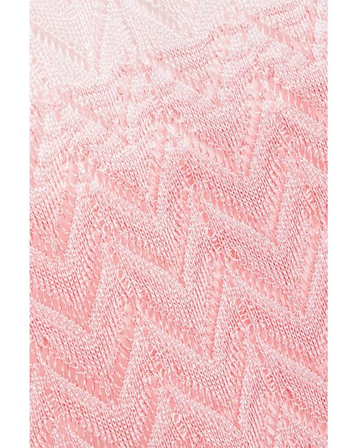 Missoni Pink Space-Dyed Crochet-Knit Maxi Dress