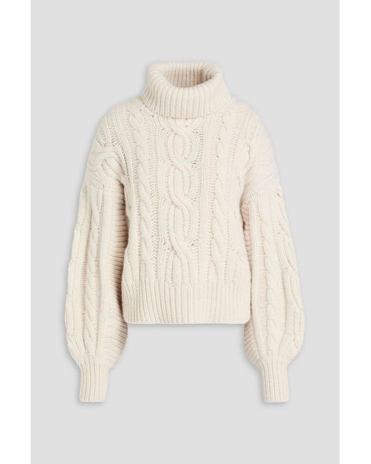 Zimmermann Natural Cable-knit Wool Turtleneck Sweater