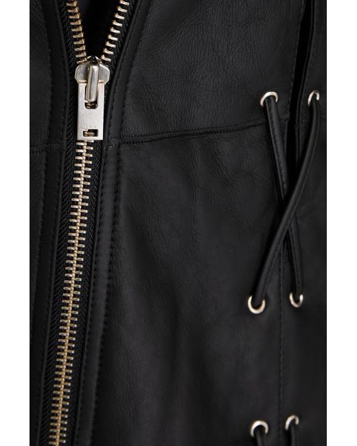 IRO Black Lace-up Leather Vest