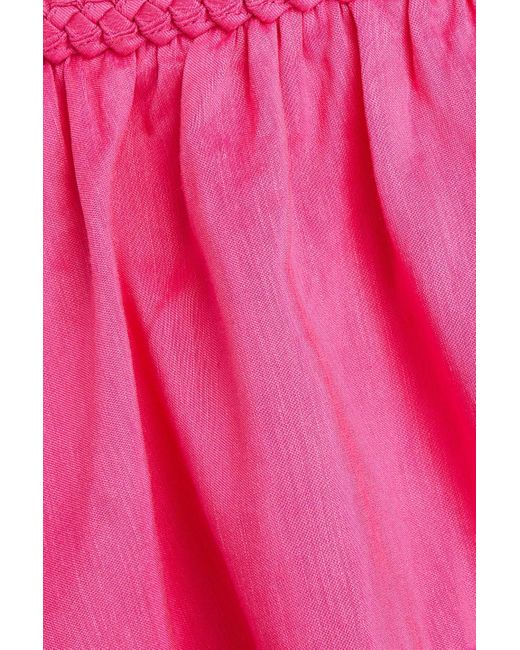 Aje. Pink Anne Linen-blend Mini Skirt