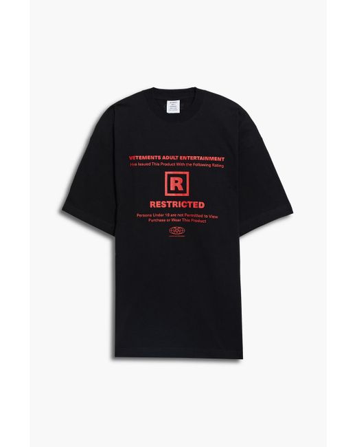 Vetements 18 Restricted Oversized Printed Cotton-jersey T-shirt in ...