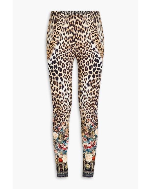 Camilla Multicolor Crystal-embellished Printed Stretch-modal Jersey leggings