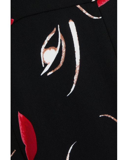 Diane von Furstenberg Black Kyoto Printed Crepe Jumpsuit