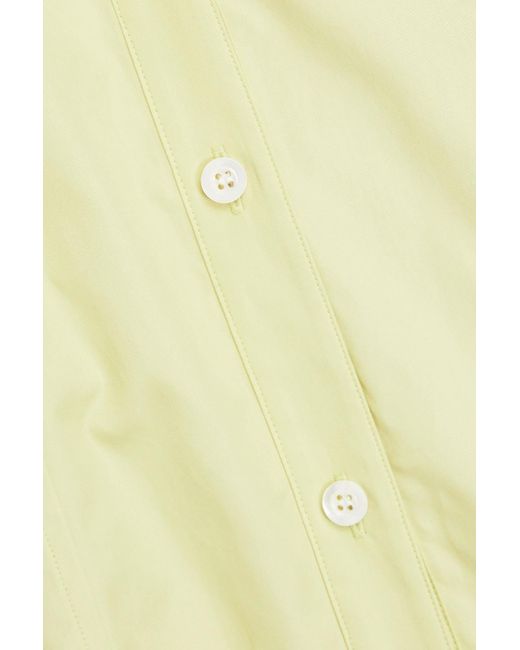 3.1 Phillip Lim Yellow Hemdkleid aus baumwollpopeline in midilänge