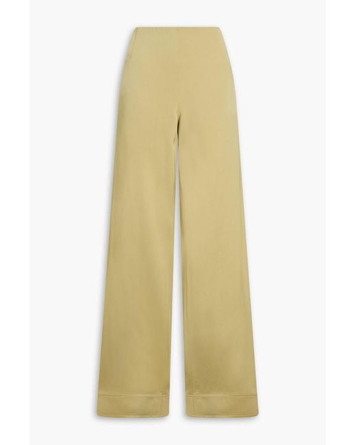 Totême  Yellow Satin-crepe Wide-leg Pants