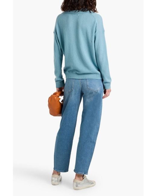 Chinti & Parker Blue Cashmere Polo Sweater