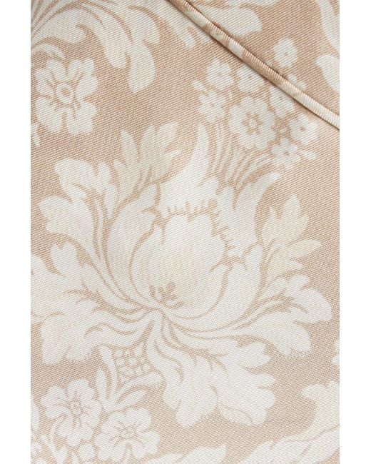 Zimmermann White Floral-print Silk-twill Kick-flare Pants
