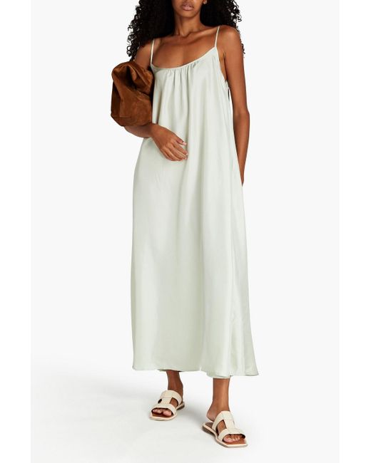Green The Napoli oversized gathered silk-twill maxi dress L THE OUTNET.COM Women Clothing Dresses Casual Dresses 