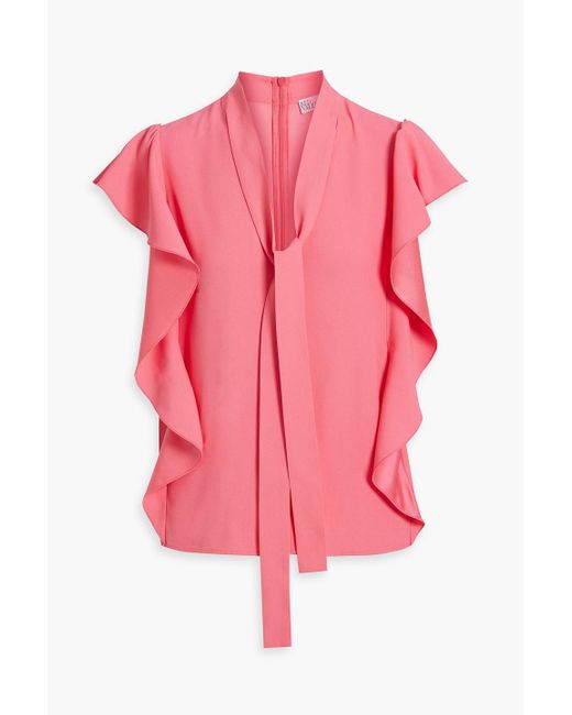 RED Valentino Pink Ruffled Crepe Top