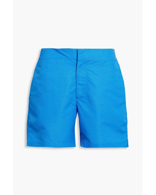 Frescobol Carioca Blue Mid-length Printed Swim Shorts for men