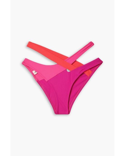 Agent Provocateur Pink Izaro Cutout Color-Block Bikini Briefs