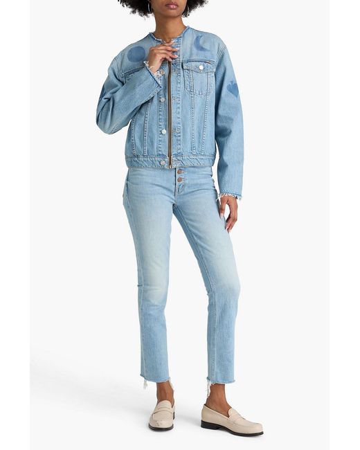 Mother Blue Bruised Bruiser Denim Jacket