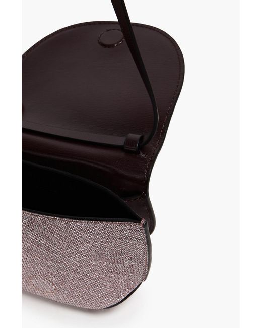 Ganni Purple Lamé Shoulder Bag