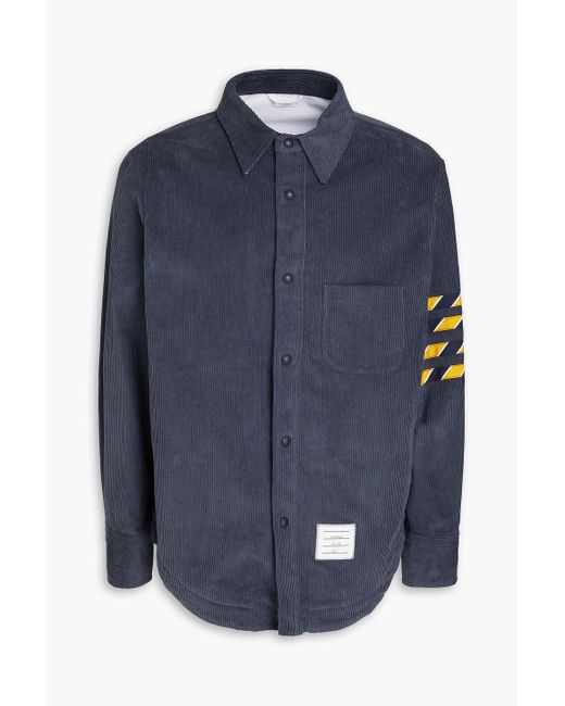 Thom Browne Blue Cotton-corduroy Overshirt for men