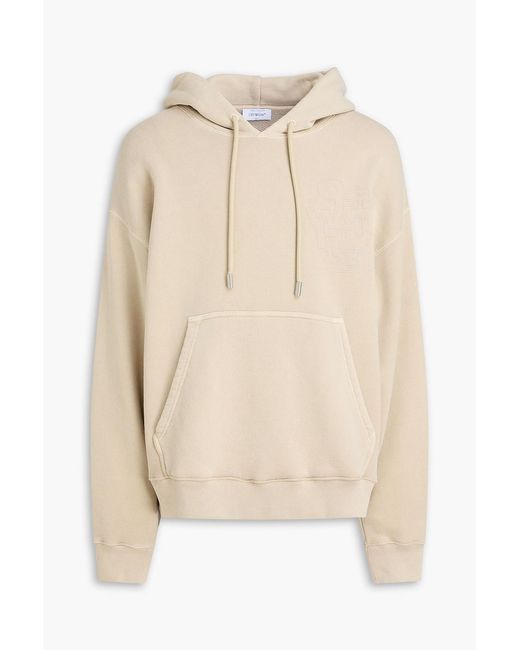 Off-White c/o Virgil Abloh Natural Appliquéd French Cotton-Terry Hoodie for men