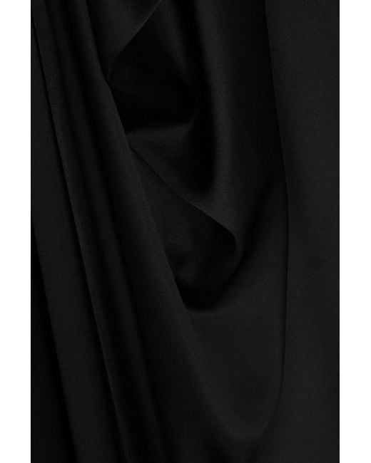 Alex Perry Black Robe aus glänzendem crêpe mit drapierung