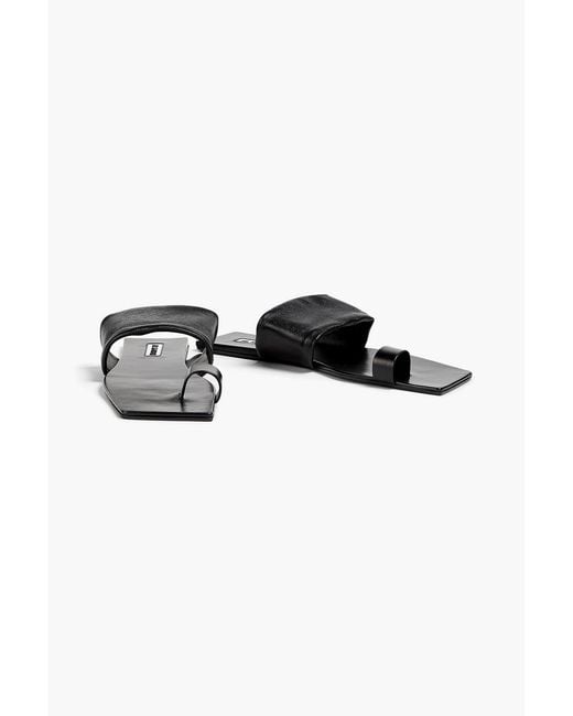 Jil Sander Black Leather Sandals